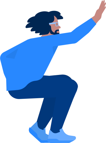 man sits and raises his hand high five side view PNG, SVG