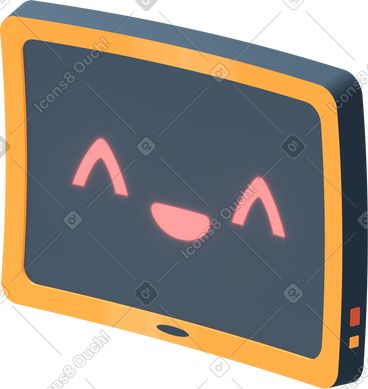 Computer screen with smile PNG, SVG