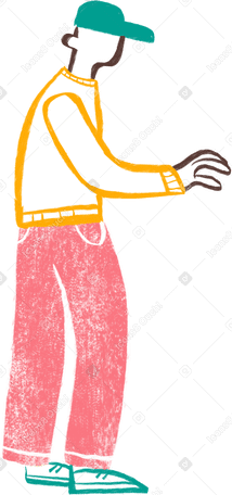 man in a cap standing Illustration in PNG, SVG