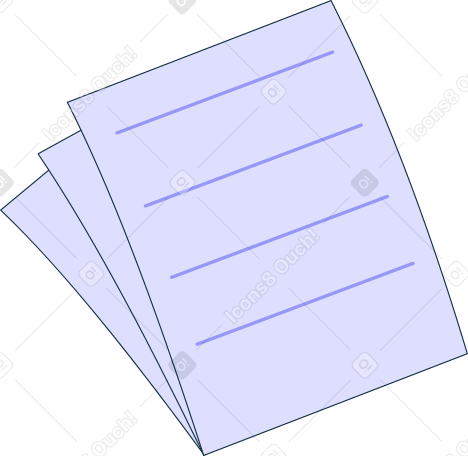 three documents Illustration in PNG, SVG