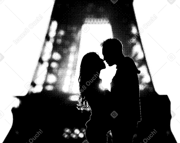 couple in front of the eiffel tower PNG, SVG