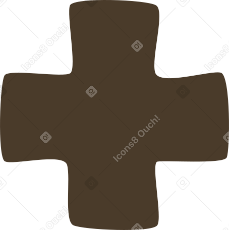 brown cross shape PNG, SVG