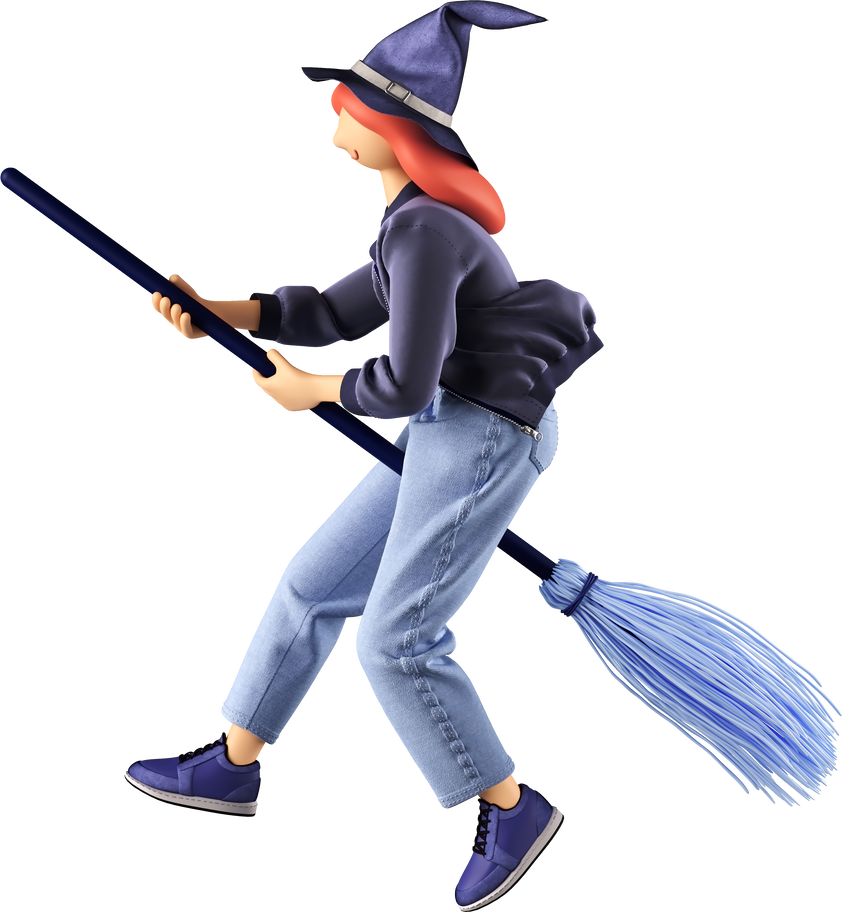 witch Illustration in PNG, SVG