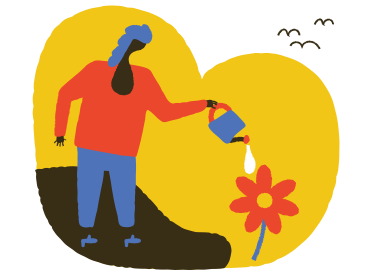 Regando la flor PNG, SVG