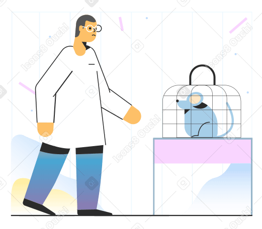 Animal experiments Illustration in PNG, SVG