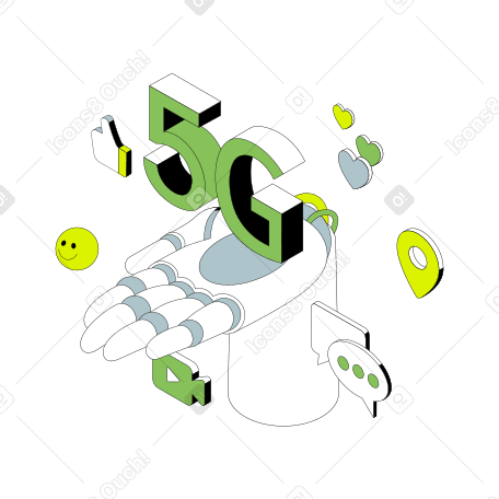 5G wireless technology Illustration in PNG, SVG