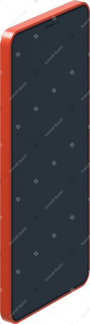 3D Red phone with blank black screen PNG, SVG
