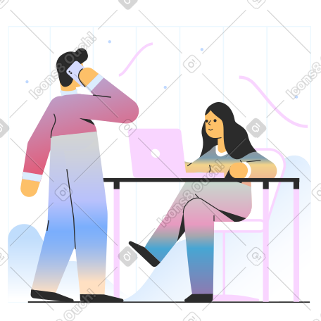 男人和女人一起工作 PNG, SVG