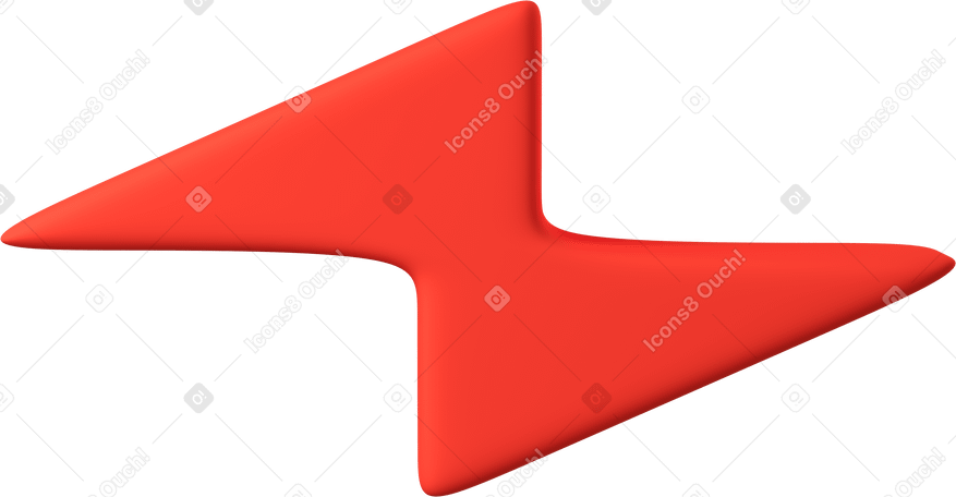 3D red high voltage sign Illustration in PNG, SVG