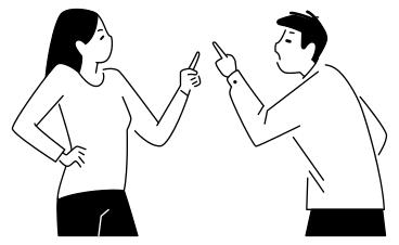 Arguing man and woman, quarreling couple PNG, SVG