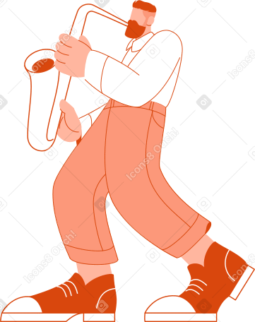 bearded man holding something in his hands PNG, SVG
