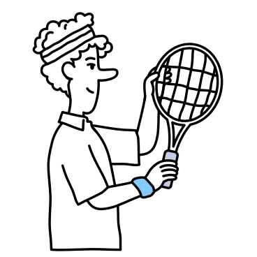 Young man with a racket PNG, SVG