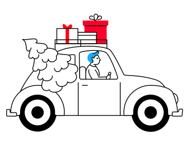 Christmas shopping animated illustration in GIF, Lottie (JSON), AE