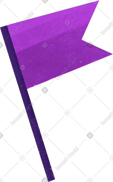 Purple flag on a stick PNG, SVG