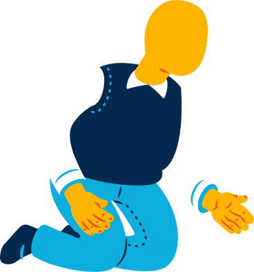 Chubby old man sitting on knees PNG、SVG