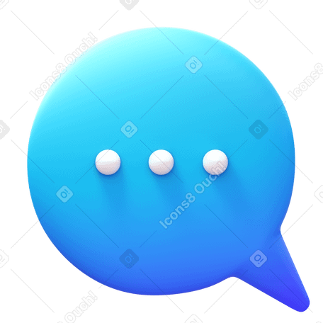 3D chat bubble typing PNG, SVG