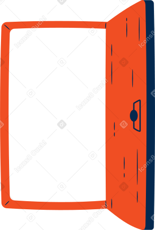 orange door Illustration in PNG, SVG