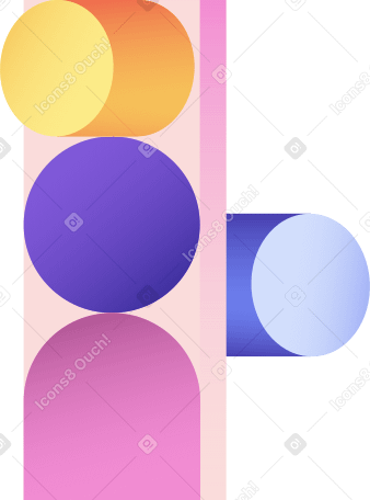 抽象彩色柱 PNG, SVG