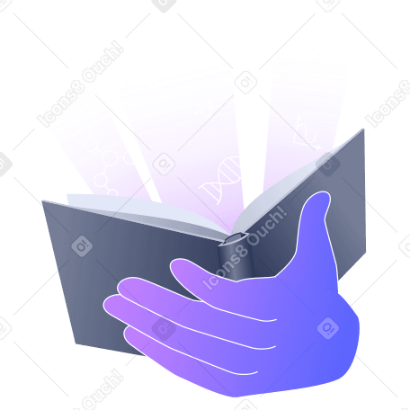 Hand holding a book full of knowledge PNG, SVG