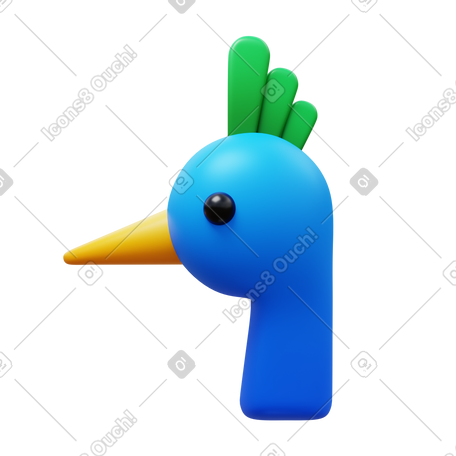 3D 孔雀头 PNG, SVG