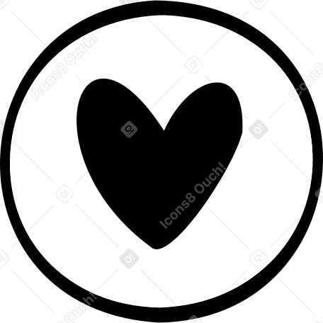 coração em um círculo PNG, SVG
