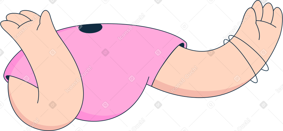 body in pink t-shirt Illustration in PNG, SVG