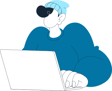 Kerl, der beaniehut trägt und laptop hält PNG, SVG