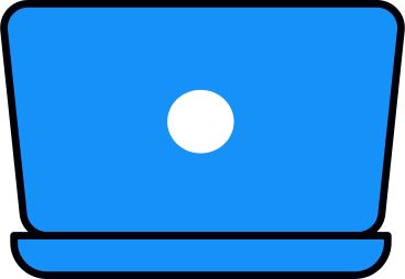 Blauer offener laptop PNG, SVG