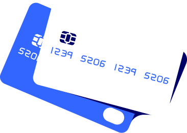 White and blue debit cards PNG, SVG