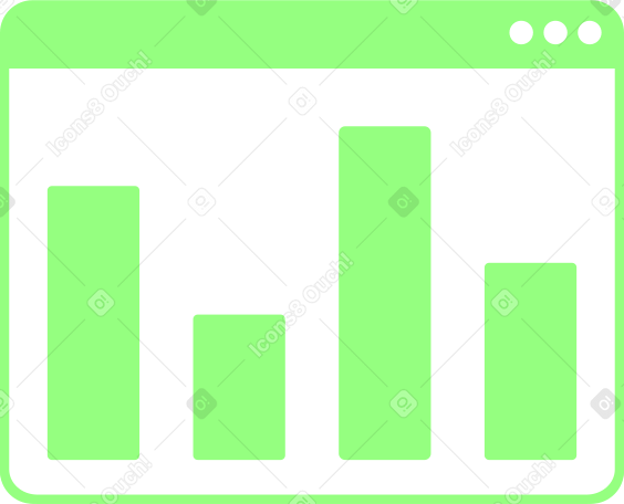 browser window with chart bars PNG, SVG