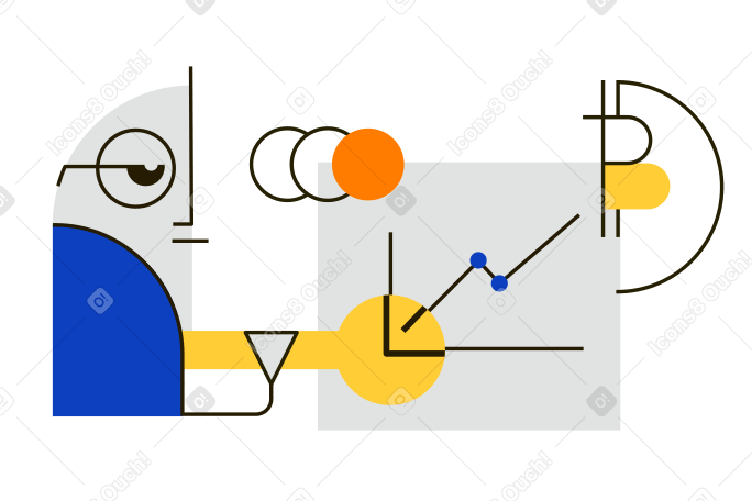 Bitcoin Growth Illustration in PNG, SVG