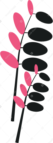 two branches with leaves Illustration in PNG, SVG