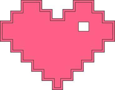 coração de pixel PNG, SVG