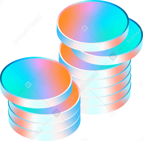gradient stacks of coins PNG, SVG