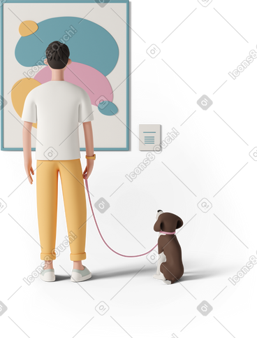 Man looking at painting PNG, SVG