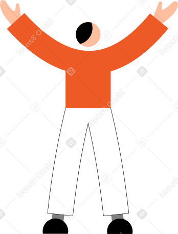 young man raising hands PNG, SVG