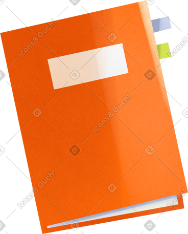 Orange notebook PNG, SVG