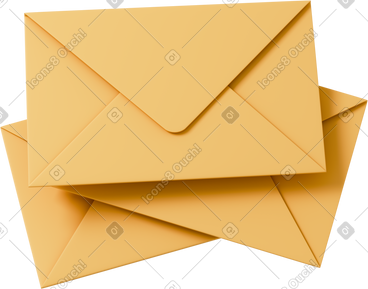 Three yellow envelopes PNG, SVG