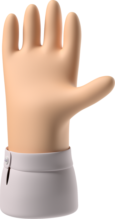 Mão de pele branca levantada PNG, SVG