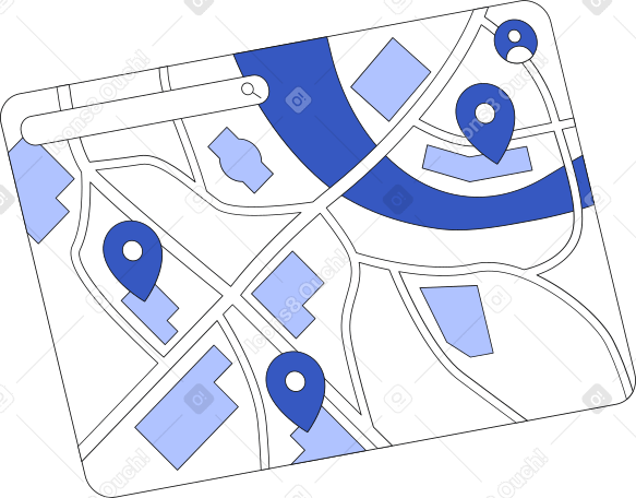 carte avec emplacements PNG, SVG