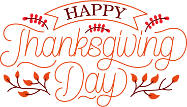 Lettrage happy thanksgiving day avec un texte de branche et de baies PNG, SVG