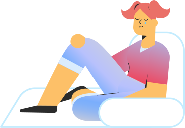 crying girl on the couch PNG, SVG