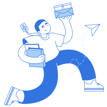 Young man bringing coffee to his coworkers PNG, SVG