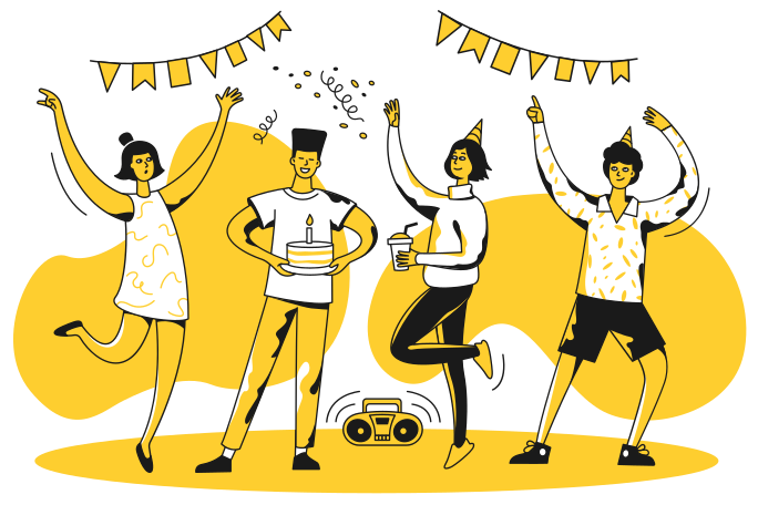 Teen party Illustration in PNG, SVG