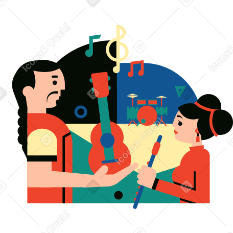 Musical band Illustration in PNG, SVG