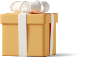 orange gift box on ground PNG, SVG