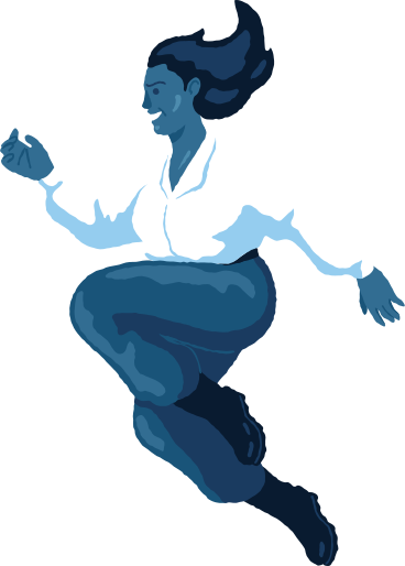 Curvy woman jumping side view PNG, SVG