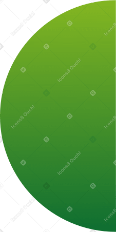 green 180 degree circle PNG, SVG