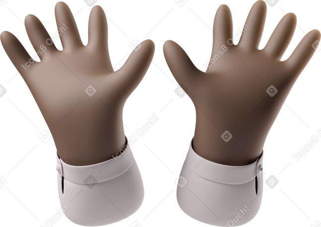 3D Открытые руки черной кожи в PNG, SVG