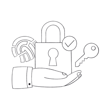 Secure protection with fingerprint lock and key PNG, SVG